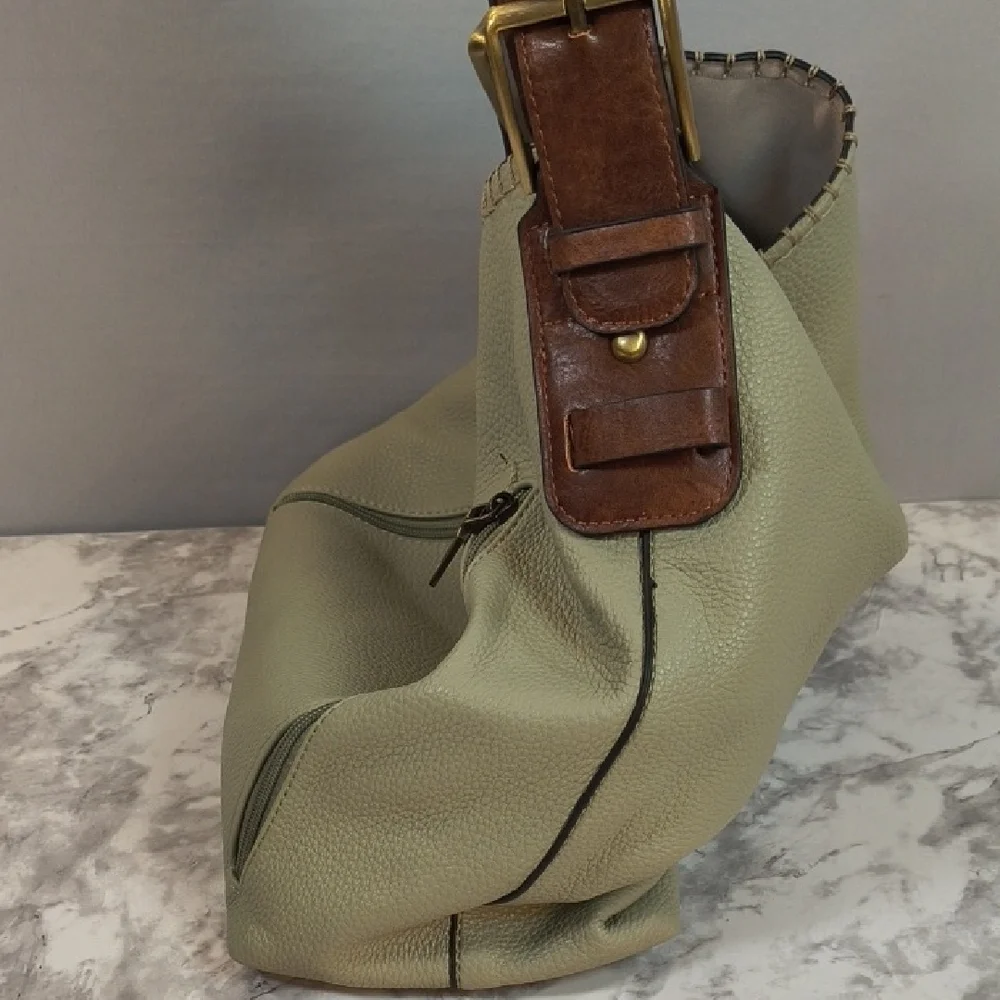 Jen&Co Women's Light Green Alexa Vegan Hobo Bag